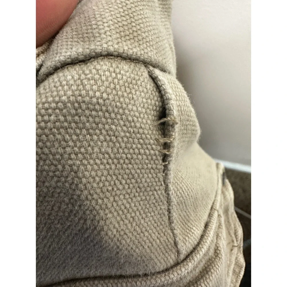 Duluth Trading Fire Hose Tan Canvas Work Pants Cargo Utility‎ 44x32 Heavy Duty